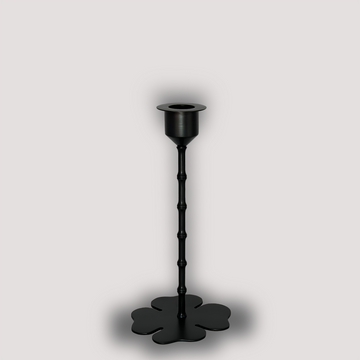 CANDLESTICK BAMBOO CLOVER BRONZE BLACK BRUSHED MEDIUM